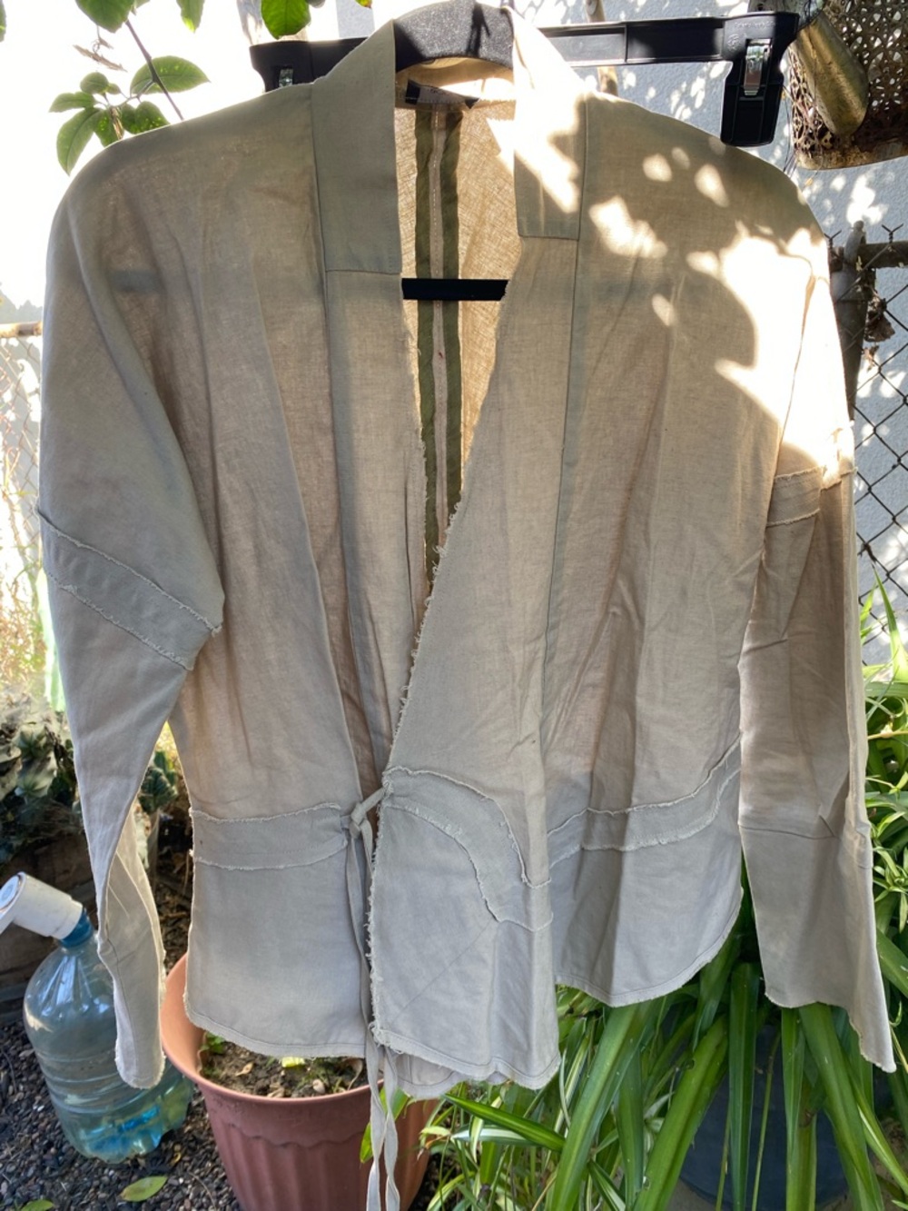 Body Glove Light Beige Tie-Front Utility Jacket
